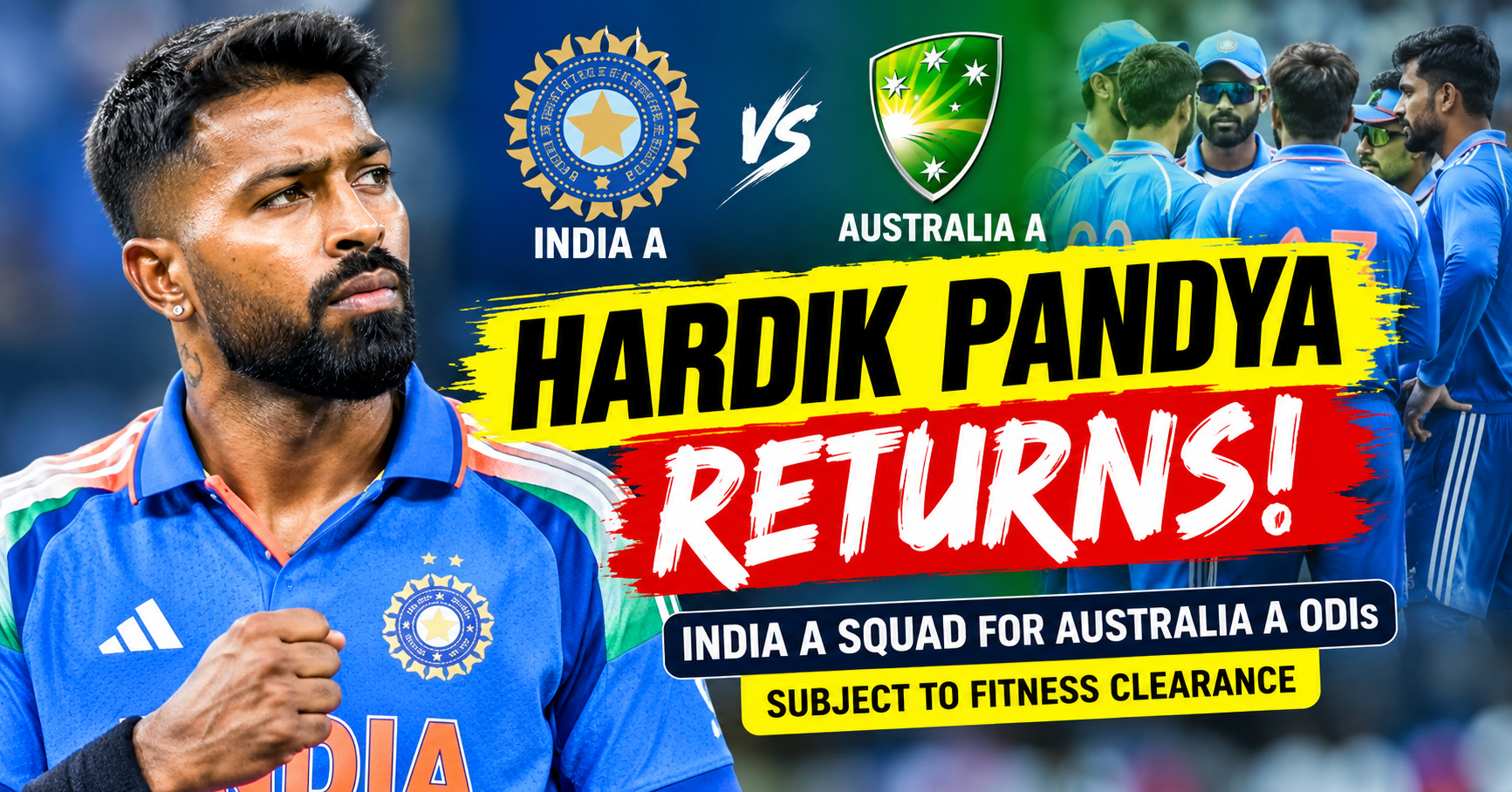 Hardik Pandya Returns to India A Squad for Australia ODIs